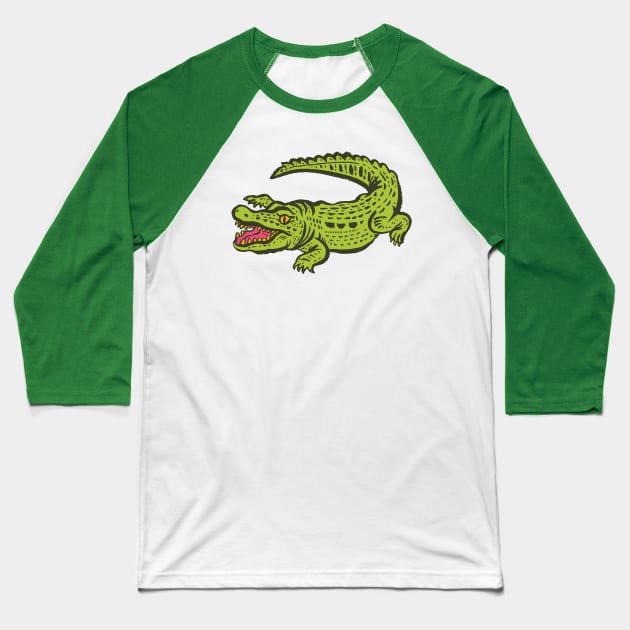 Giant crocodile Baseball T-Shirt by nokhookdesign